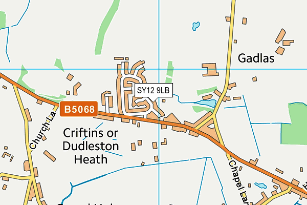 SY12 9LB map - OS VectorMap District (Ordnance Survey) SY12 9LB map - OS VectorMap District (Ordnance Survey)