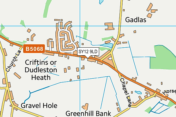 SY12 9LD map - OS VectorMap District (Ordnance Survey) SY12 9LD map - OS VectorMap District (Ordnance Survey)