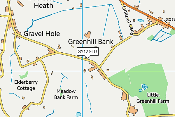 SY12 9LU map - OS VectorMap District (Ordnance Survey) SY12 9LU map - OS VectorMap District (Ordnance Survey)