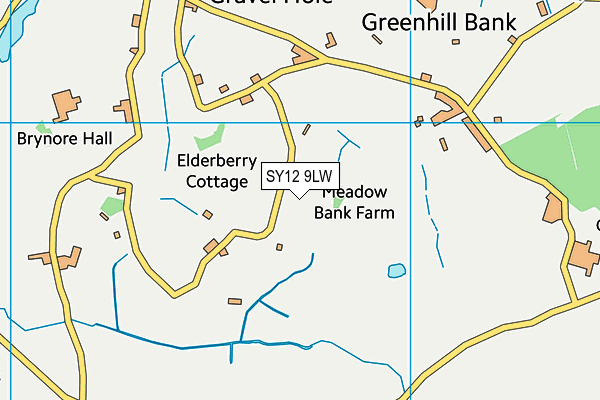 SY12 9LW map - OS VectorMap District (Ordnance Survey) SY12 9LW map - OS VectorMap District (Ordnance Survey)