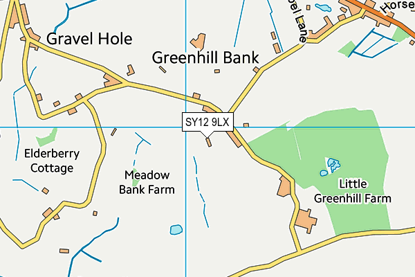 SY12 9LX map - OS VectorMap District (Ordnance Survey) SY12 9LX map - OS VectorMap District (Ordnance Survey)