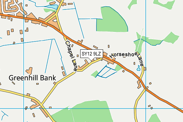 SY12 9LZ map - OS VectorMap District (Ordnance Survey) SY12 9LZ map - OS VectorMap District (Ordnance Survey)