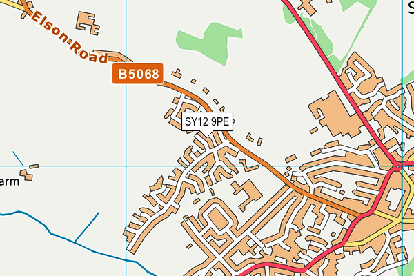 SY12 9PE map - OS VectorMap District (Ordnance Survey) SY12 9PE map - OS VectorMap District (Ordnance Survey)