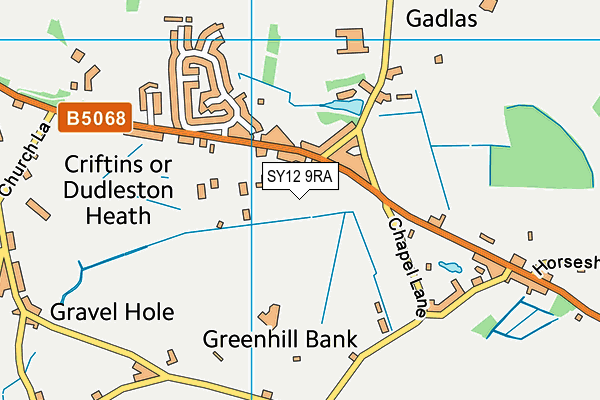 SY12 9RA map - OS VectorMap District (Ordnance Survey)