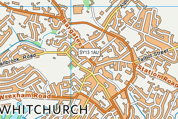 SY13 1AU map - OS VectorMap District (Ordnance Survey)