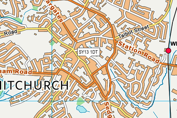 SY13 1DT map - OS VectorMap District (Ordnance Survey)