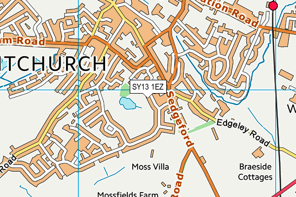 SY13 1EZ map - OS VectorMap District (Ordnance Survey)