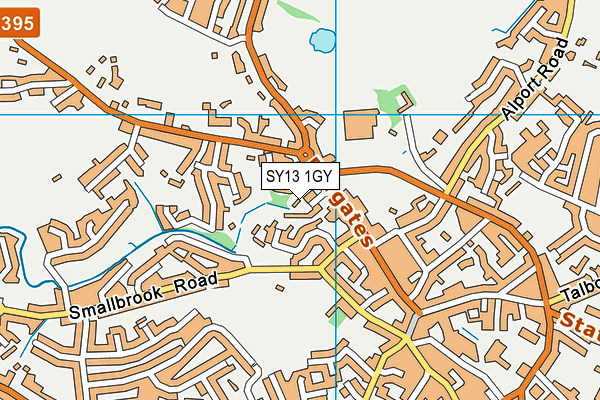 SY13 1GY map - OS VectorMap District (Ordnance Survey) SY13 1GY map - OS VectorMap District (Ordnance Survey)