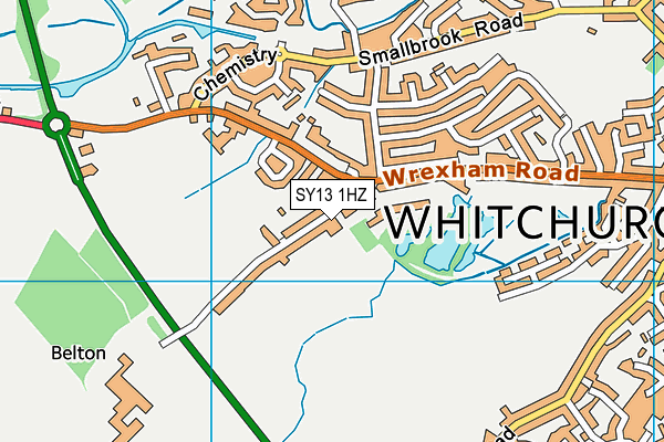 SY13 1HZ map - OS VectorMap District (Ordnance Survey)