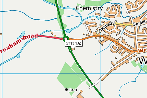 SY13 1JZ map - OS VectorMap District (Ordnance Survey) SY13 1JZ map - OS VectorMap District (Ordnance Survey)