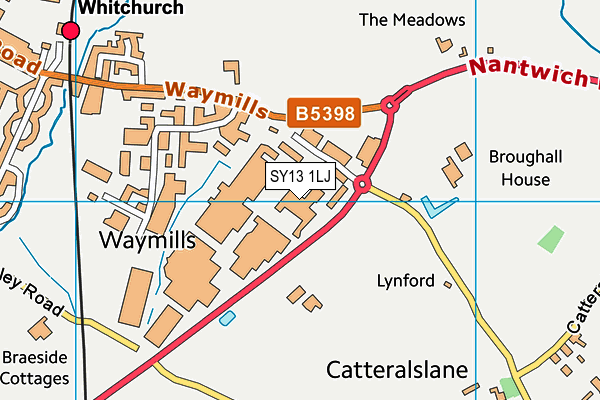 SY13 1LJ map - OS VectorMap District (Ordnance Survey) SY13 1LJ map - OS VectorMap District (Ordnance Survey)