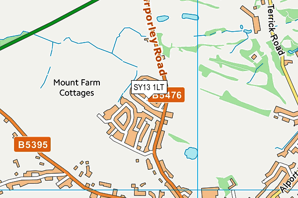 SY13 1LT map - OS VectorMap District (Ordnance Survey) SY13 1LT map - OS VectorMap District (Ordnance Survey)