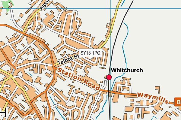 SY13 1PQ map - OS VectorMap District (Ordnance Survey)
