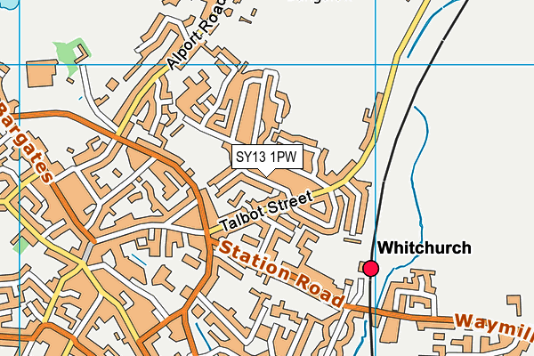 SY13 1PW map - OS VectorMap District (Ordnance Survey) SY13 1PW map - OS VectorMap District (Ordnance Survey)