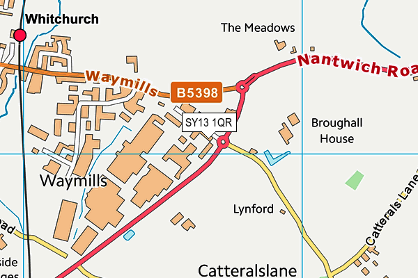 SY13 1QR map - OS VectorMap District (Ordnance Survey) SY13 1QR map - OS VectorMap District (Ordnance Survey)