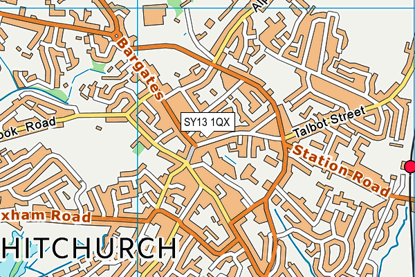 SY13 1QX map - OS VectorMap District (Ordnance Survey) SY13 1QX map - OS VectorMap District (Ordnance Survey)