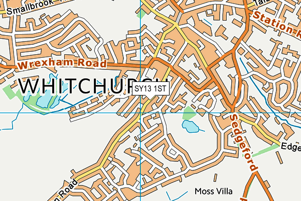 SY13 1ST map - OS VectorMap District (Ordnance Survey)