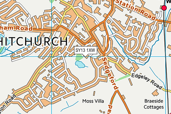 SY13 1XW map - OS VectorMap District (Ordnance Survey) SY13 1XW map - OS VectorMap District (Ordnance Survey)