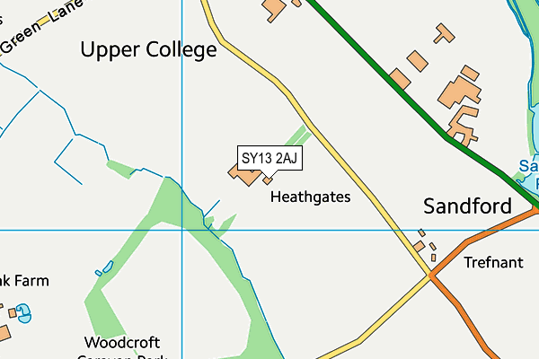 SY13 2AJ map - OS VectorMap District (Ordnance Survey) SY13 2AJ map - OS VectorMap District (Ordnance Survey)