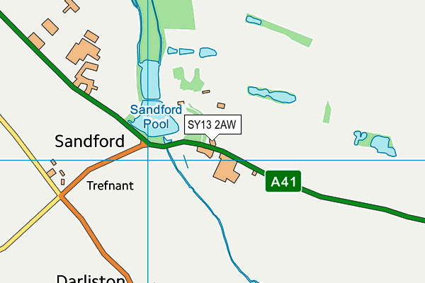 SY13 2AW map - OS VectorMap District (Ordnance Survey) SY13 2AW map - OS VectorMap District (Ordnance Survey)