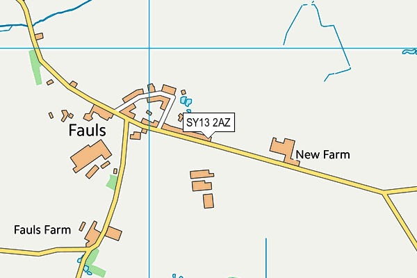 SY13 2AZ map - OS VectorMap District (Ordnance Survey) SY13 2AZ map - OS VectorMap District (Ordnance Survey)