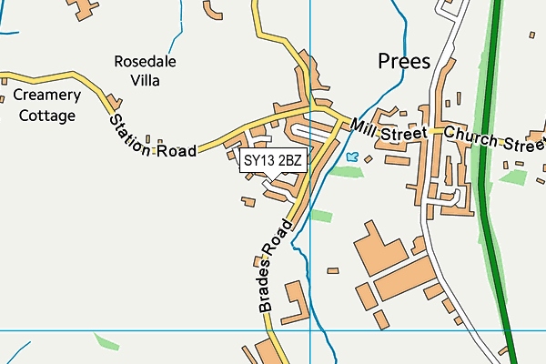 SY13 2BZ map - OS VectorMap District (Ordnance Survey) SY13 2BZ map - OS VectorMap District (Ordnance Survey)