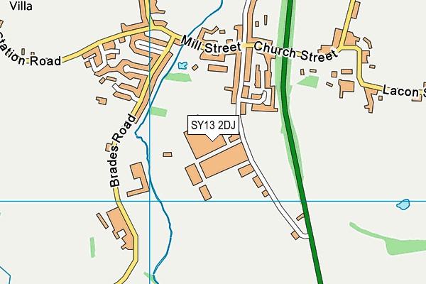 SY13 2DJ map - OS VectorMap District (Ordnance Survey) SY13 2DJ map - OS VectorMap District (Ordnance Survey)