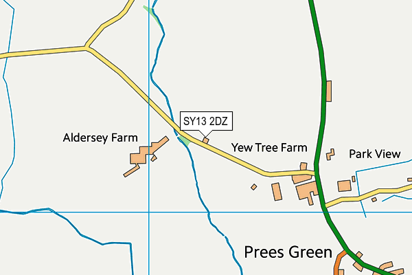 SY13 2DZ map - OS VectorMap District (Ordnance Survey) SY13 2DZ map - OS VectorMap District (Ordnance Survey)