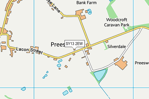 SY13 2EW map - OS VectorMap District (Ordnance Survey) SY13 2EW map - OS VectorMap District (Ordnance Survey)