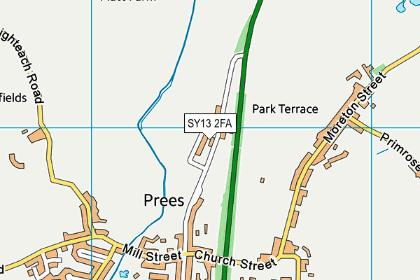 SY13 2FA map - OS VectorMap District (Ordnance Survey) SY13 2FA map - OS VectorMap District (Ordnance Survey)