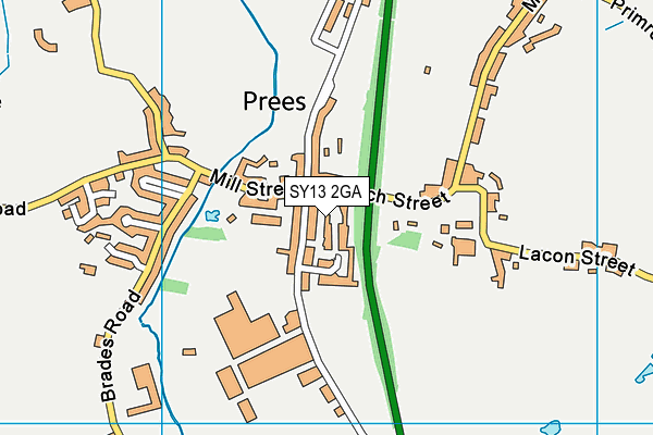 SY13 2GA map - OS VectorMap District (Ordnance Survey) SY13 2GA map - OS VectorMap District (Ordnance Survey)