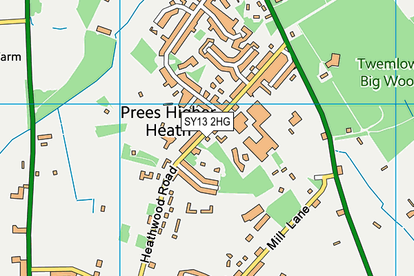 SY13 2HG map - OS VectorMap District (Ordnance Survey) SY13 2HG map - OS VectorMap District (Ordnance Survey)