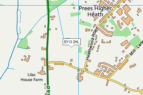 SY13 2HL map - OS VectorMap District (Ordnance Survey) SY13 2HL map - OS VectorMap District (Ordnance Survey)
