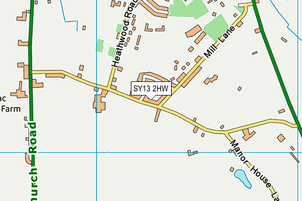 SY13 2HW map - OS VectorMap District (Ordnance Survey) SY13 2HW map - OS VectorMap District (Ordnance Survey)