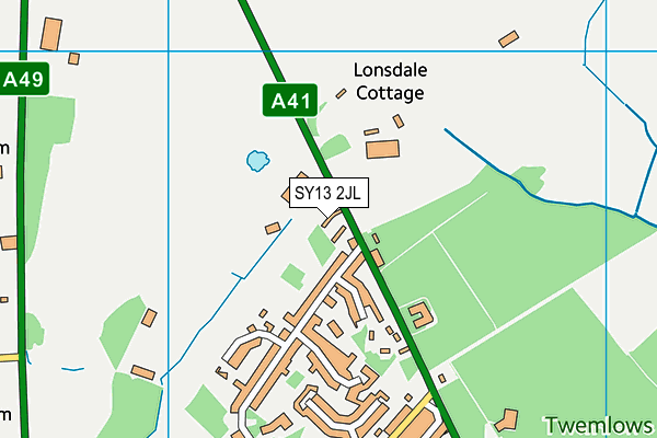 SY13 2JL map - OS VectorMap District (Ordnance Survey) SY13 2JL map - OS VectorMap District (Ordnance Survey)