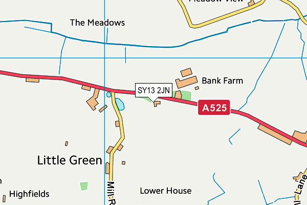 SY13 2JN map - OS VectorMap District (Ordnance Survey) SY13 2JN map - OS VectorMap District (Ordnance Survey)