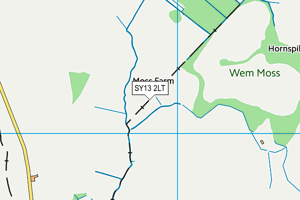SY13 2LT map - OS VectorMap District (Ordnance Survey) SY13 2LT map - OS VectorMap District (Ordnance Survey)