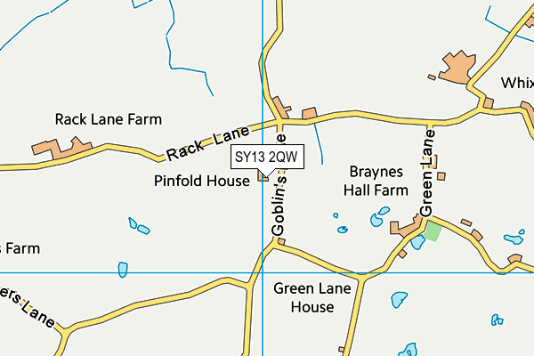 SY13 2QW map - OS VectorMap District (Ordnance Survey) SY13 2QW map - OS VectorMap District (Ordnance Survey)