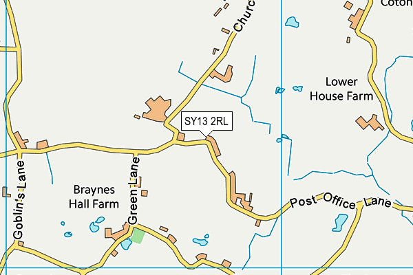 SY13 2RL map - OS VectorMap District (Ordnance Survey) SY13 2RL map - OS VectorMap District (Ordnance Survey)