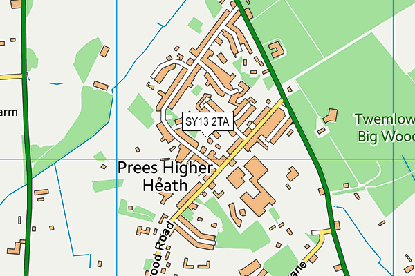 SY13 2TA map - OS VectorMap District (Ordnance Survey) SY13 2TA map - OS VectorMap District (Ordnance Survey)