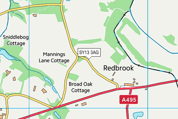 SY13 3AG map - OS VectorMap District (Ordnance Survey) SY13 3AG map - OS VectorMap District (Ordnance Survey)
