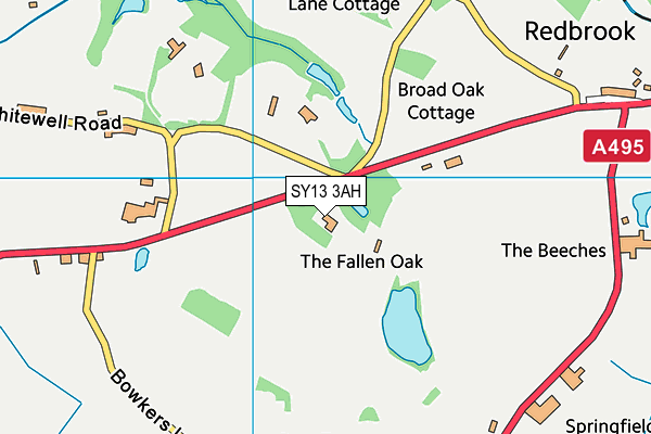 SY13 3AH map - OS VectorMap District (Ordnance Survey) SY13 3AH map - OS VectorMap District (Ordnance Survey)
