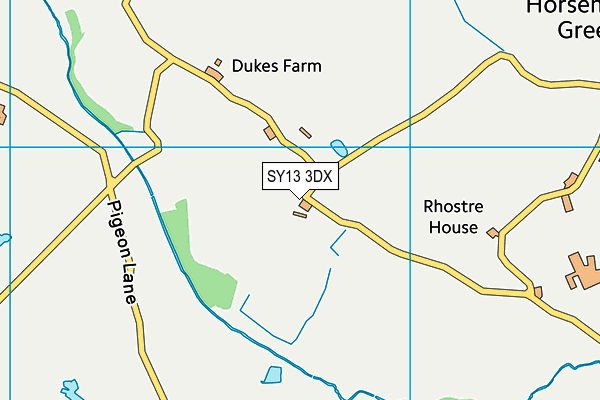 SY13 3DX map - OS VectorMap District (Ordnance Survey) SY13 3DX map - OS VectorMap District (Ordnance Survey)