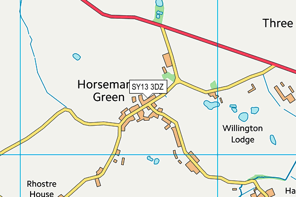 SY13 3DZ map - OS VectorMap District (Ordnance Survey) SY13 3DZ map - OS VectorMap District (Ordnance Survey)