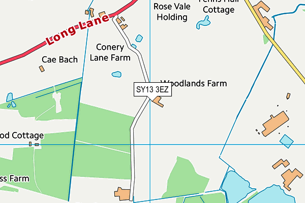 SY13 3EZ map - OS VectorMap District (Ordnance Survey)