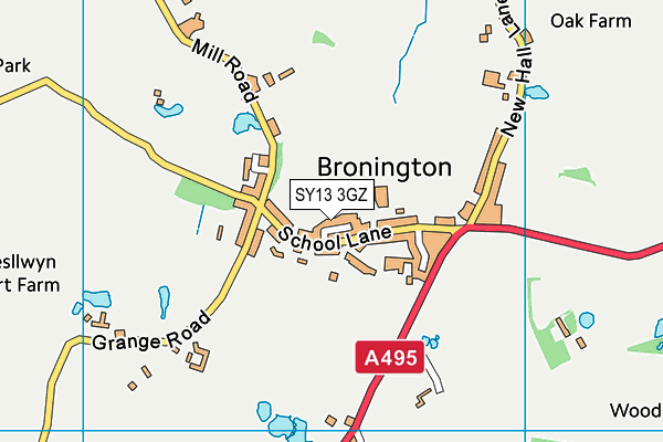 SY13 3GZ map - OS VectorMap District (Ordnance Survey) SY13 3GZ map - OS VectorMap District (Ordnance Survey)