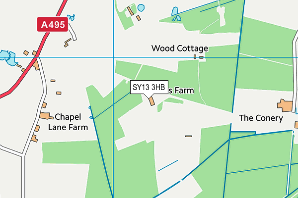 SY13 3HB map - OS VectorMap District (Ordnance Survey) SY13 3HB map - OS VectorMap District (Ordnance Survey)