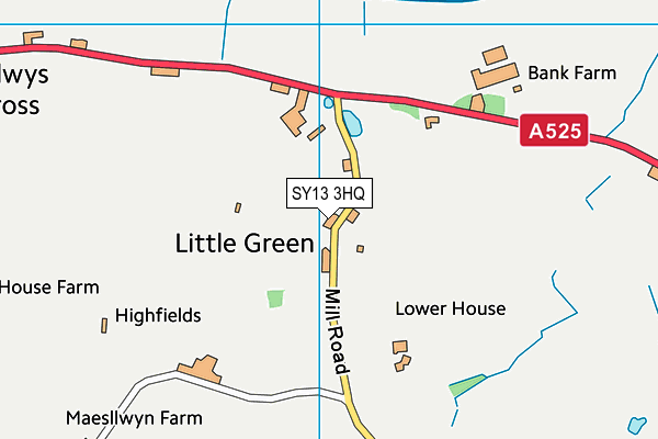 SY13 3HQ map - OS VectorMap District (Ordnance Survey) SY13 3HQ map - OS VectorMap District (Ordnance Survey)