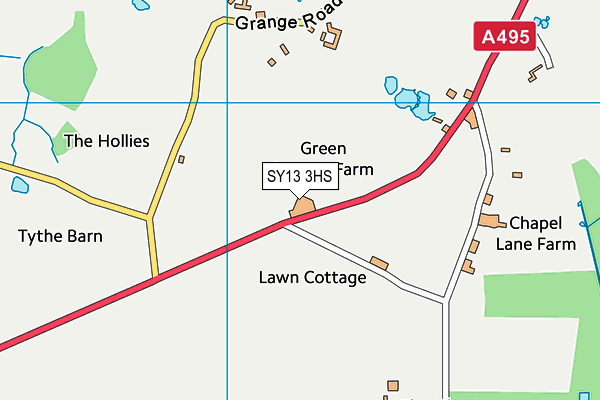 SY13 3HS map - OS VectorMap District (Ordnance Survey) SY13 3HS map - OS VectorMap District (Ordnance Survey)