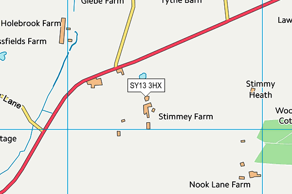 SY13 3HX map - OS VectorMap District (Ordnance Survey)